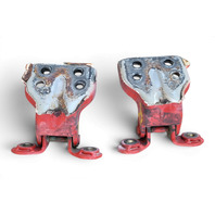 1990-1996 Nissan 300ZX Door Hinge Upper/Lower Set Left/Driver Red 80401-44P00, F034, OEM, 1990, 1991, 1992, 1993, 1994, 1995, 1996