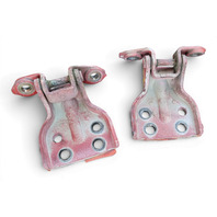 1990-1996 Nissan 300ZX Door Hinge Upper/Lower Set Left/Driver Red 80401-44P00, F034, OEM, 1990, 1991, 1992, 1993, 1994, 1995, 1996