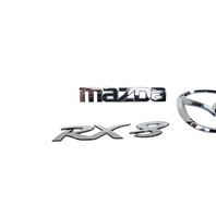 2004-2011 Mazda RX-8 Rear Trunk Lift-gate Deck Lid Emblem "Mazda""RX-8" Set(3), F151-51-721A, F036, OEM, 2004, 2005, 2006, 2007, 2008, 2009, 2010, 2011