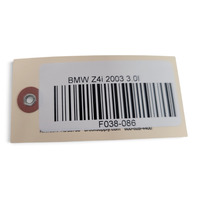 2003-2005 BMW Z4 E85 Right Driver Pillar Safety Sensor Control Module, 65-77-6-933-986, F038, OEM, 2003, 2004, 2005