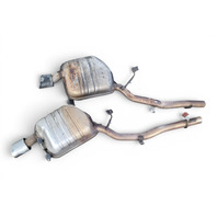 2006-2007 BMW 650i E64 Convertible Left Right Rear Exhaust Muffler Set, 18-30-7-544-291, 18-30-7-544-292, F039, OEM, 2006, 2007