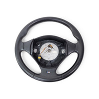 1997-2002 BMW Z2 3-Spoke Leather Chrome Line Steering Wheel Black, 32-30-1-096-778, F040, OEM, 1997, 1998, 1999, 2000, 2001, 2002
