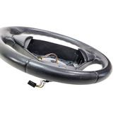 1997-2002 BMW Z2 3-Spoke Leather Chrome Line Steering Wheel Black, 32-30-1-096-778, F040, OEM, 1997, 1998, 1999, 2000, 2001, 2002