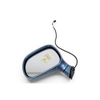 1996-2002 BMW Z3 Left/Driver Side View Mirror Blue, 51-16-8-397-039, F040, OEM, 1996, 1997, 1998, 1999, 2000, 2001, 2002