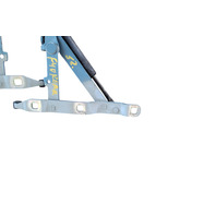 1996-2002 BMW Z3 Trunk Hinge w/Support Set Left/Right Set Blue, 41-62-8-413-371, 41-62-8-413-372 F040, OEM, 1996, 1997, 1998, 1999, 2000, 2001, 2002