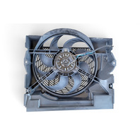 2001-2002 BMW Z3 Radiator Condenser Cooling Fan Motor w/Shroud Set 64-54-6-905-617, F040, OEM, 2001, 2002