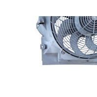 2001-2002 BMW Z3 Radiator Condenser Cooling Fan Motor w/Shroud Set 64-54-6-905-617, F040, OEM, 2001, 2002