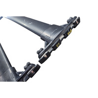 2003-2009 Toyota 4Runner OEM Roof Rack Cross Bars Pair Black 63047-35021, F042, OEM, 2003. 2004, 2005, 2006, 2007, 2008, 2009