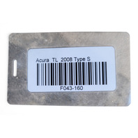 2004-2008 Acura TL Fender Liner Plastic Cover, Front Left Side 74150-SEP-A10, F043, OEM, 2004, 2005, 2006, 2007, 2008
