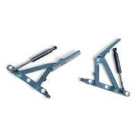 1996-2002 BMW Z3 Trunk Hinge w/Support Set Left/Right Set Blue, 41-62-8-413-371, 41-62-8-413-372 F044, OEM, 1996, 1997, 1998, 1999, 2000, 2001, 2002