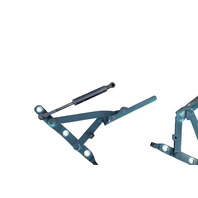 1996-2002 BMW Z3 Trunk Hinge w/Support Set Left/Right Set Blue, 41-62-8-413-371, 41-62-8-413-372 F044, OEM, 1996, 1997, 1998, 1999, 2000, 2001, 2002