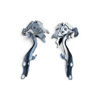 2010-2015 Lexus RX450H Hood Hinge Hinges Set Left & Right Side Black, 53410-48090, F053, OEM, 2010, 2011, 2012, 2013, 2014, 2015