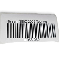 2004-2006 Nissan 350Z Convertible Door Panel Lining Right/Passenger Black, 80900-CD200, F056, OEM, 2004, 2005, 2006