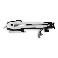 2015-2023 Infiniti Q50 Front Left/Driver Exterior Door Handle White 80641-4GA9A, F057, OEM, 2015, 2016, 2017, 2018, 2019, 2020, 2021, 2022, 2023