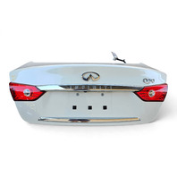 2014-2018 Infiniti Q50 Trunk Deck Lid Tail Gate White, H430M-4HBMA, F057, OEM, 2014, 2015, 2015, 2016, 2017, 2018
