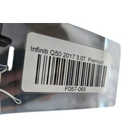 2014-2018 Infiniti Q50 Front Bumper Cover White, 62022-4HB0H, F057, OEM, 2014, 2015, 2016, 2017, 2018