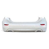 2014-2018 Infiniti Q50 Rear Bumper Cover W/Parking Sensors White, 85022-4GA0H, F057, OEM, 2014, 2015, 2016, 2017, 2018