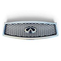 2014-2018 Infiniti Q50 Front Bumper Grill Grille Chrome, 62310-4HB1B, F057, OEM, 2014, 2015, 2016, 2017, 2018