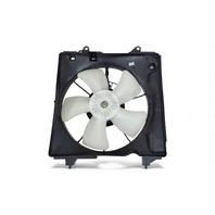 Honda HR-V HRV 16-21 Left Condenser Radiator Cooling Fan w/ Shroud, 38616-5R1-003, 19015-51B-H01, RNDM, OEM, 2016, 2017, 2018, 2019, 2020, 2021