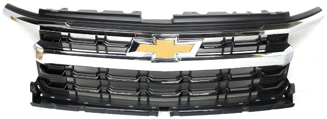 Blemished Multiple items on stock; scratches will be different the picture but will be as described. FITMENT NOTES: Upper main grille, with two chrome bars design. ONLY for Crew Cab and Extended Cab LT models w/OUT surround view option. Not in original box. Multiple similar items in stock; item received may not be exactly as pictured but will be as described. Please match part numbers before purchasing.** ### Photos ![