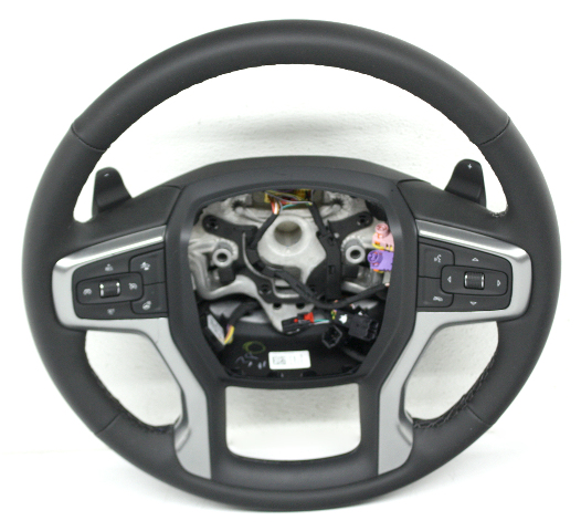 Blemished FITMENT NOTES: Steering wheel with media and control switches, black leather type (Option NP5). ONLY for models with Heated option, with Pre-Crash switch (Option UEU), with Paddle Shifters option. May have other minor imperfections. It may have marks from storage and handling but overall in excellent working condition. The color of the part can look different, on different monitors. Please match part numbers and double check the color before purchasing.** ### Photos ![