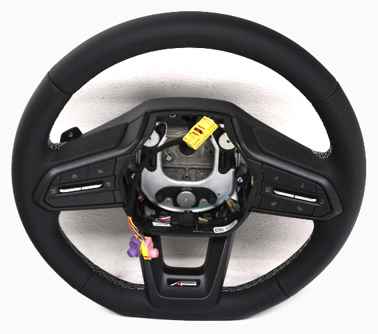 てあ 85736265 OEM Black Leather Gray Stitch Steering Wheel Base For
