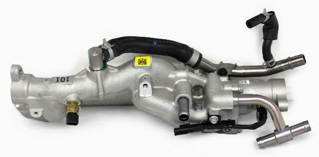 Blemished FITMENT NOTES: Thermostat housing with temperature sensor and thermostat. ONLY for models with 3.8L engine. Comes as shown. May have other minor imperfections. It may have marks from storage and handling but overall in excellent working condition. Please match part numbers before purchasing.** ### Photos ![