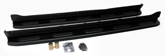 Blemished Part may be repairable. Other good is nice. FITMENT NOTES: Running board steps, black finish. Comes as shown. NOTE: Item is large and may require freight company transport. Please be prepared to provide a commercial address with loading dock. May have other minor imperfections. It may have marks from storage and handling but overall in excellent working condition. The color of the part can look different, on different monitors. Please match part numbers and double check the color before purchasing.** ### Photos ![