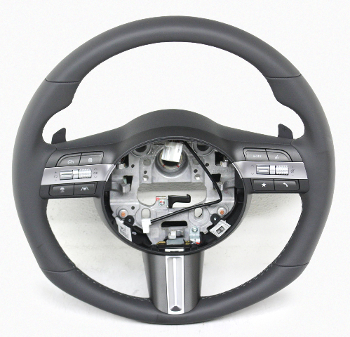 Blemished FITMENT NOTES: Steering wheel base with bezel and switches, gray leather type. ONLY for Gas engine models with Paddle Shifters option. WARNING: For proper functionality, system may require dealer level programming after installation. May have other minor imperfections. It may have marks from storage and handling but overall in excellent working condition. The color of the part can look different, on different monitors. Please match part numbers and double check the color before purchasing.** ### Photos ![