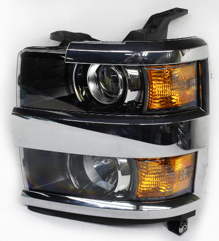 Blemished FITMENT NOTES: Chrome bezel, Halogen type. ONLY fits Pickup style models, does NOT fit Cab & Chassis body style models. Lens surface may have marks. May have other minor imperfections. It may have marks from storage and handling but overall in excellent working condition. The color of the part can look different, on different monitors. Multiple similar items in stock; item received may not be exactly as pictured but will be as described. Please match part numbers and double check the color before purchasing.** ### Photos ![