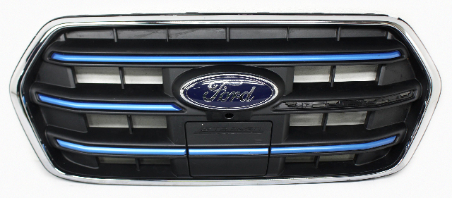 Blemished Missing one blue strip. FITMENT NOTES: Upper main grille. ONLY for E-Transit models with Surround view camera option. NOTE: Camera is NOT included unless shown or otherwise specified. May have other minor imperfections. It may have marks from storage and handling but overall in excellent working condition. Please match part numbers before purchasing.** ### Photos ![