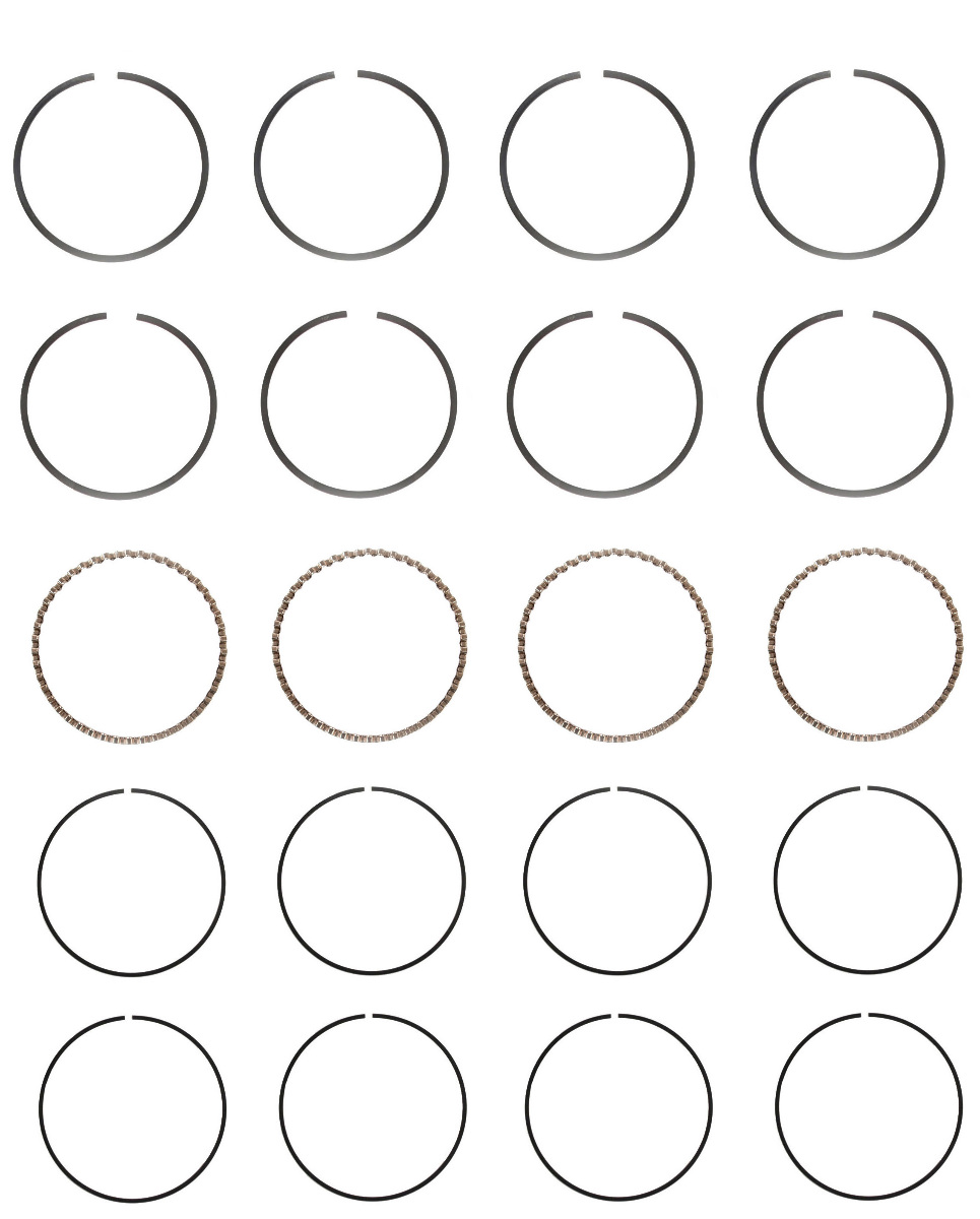 EngineTech Piston Ring Set for 1 Engine Standard Size Standard Size  Direct Fit