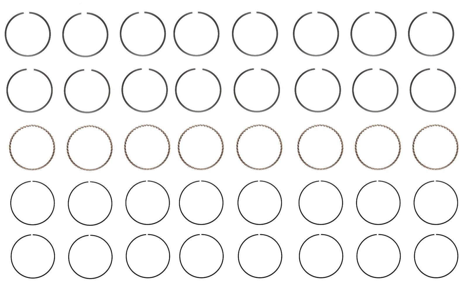 EngineTech Piston Ring Set for 1 Engine .040in 1.00mm Oversize .040in 1.00mm Oversize  Direct Fit
