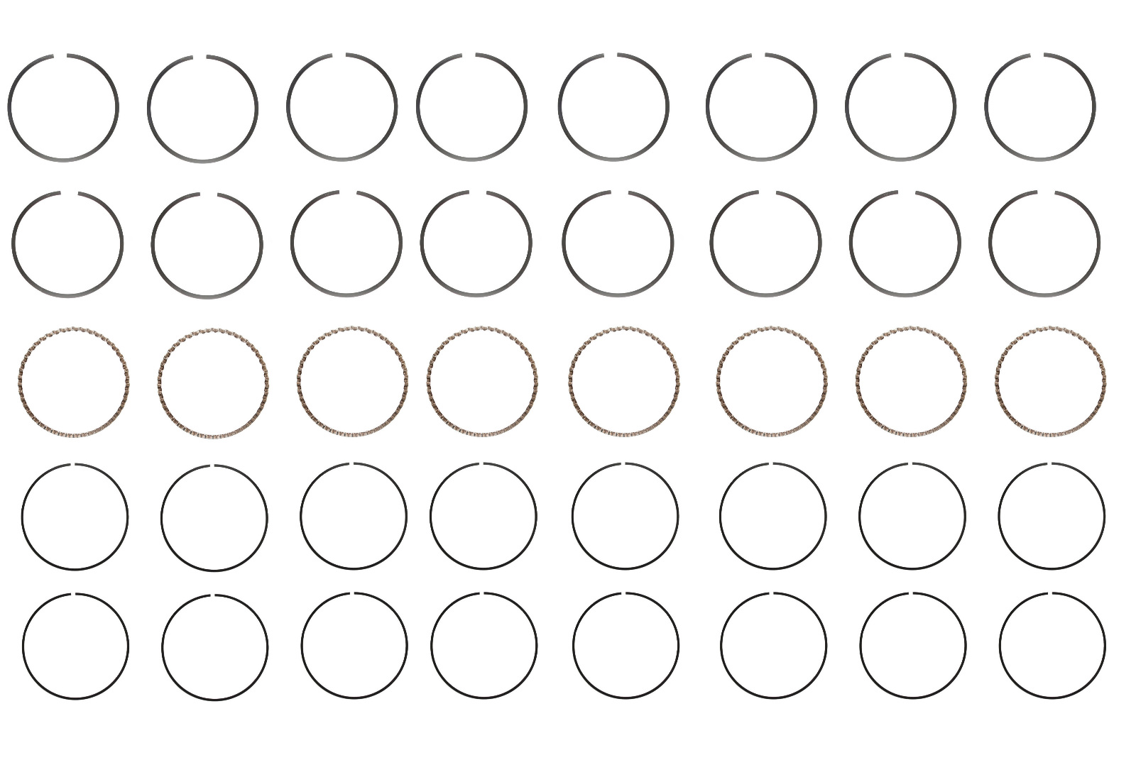 EngineTech Piston Ring Set for 1 Engine Standard Size Standard Size  Direct Fit