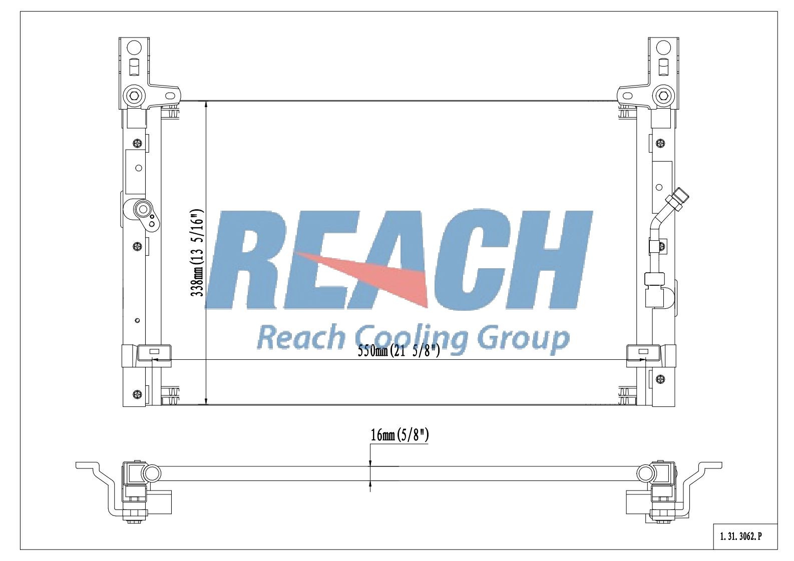 Reach 31-3062 A/C Condenser fits 1998-2004 Toyota Tacoma