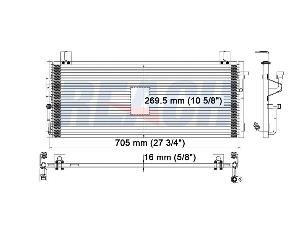 Reach 31-4897 A/C Condenser fits 1998-2002 Toyota Corolla