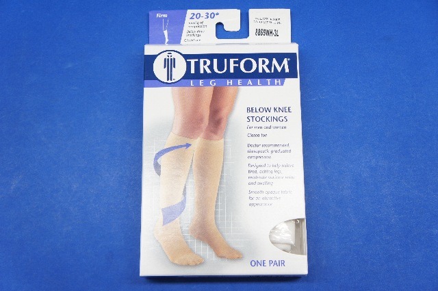 Truform 8865WH-3L 3X-Large size Compression Stocking Soft Top Closed Toe 20-30 mmHg