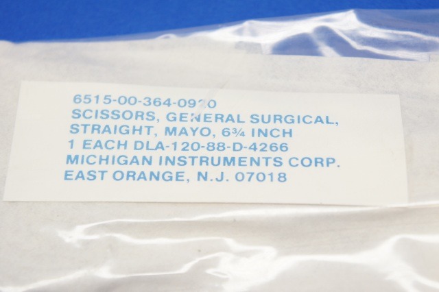 Michigan Instruments Scissors Gen Surg Mayo Dsgn 6-3/4 inch Length