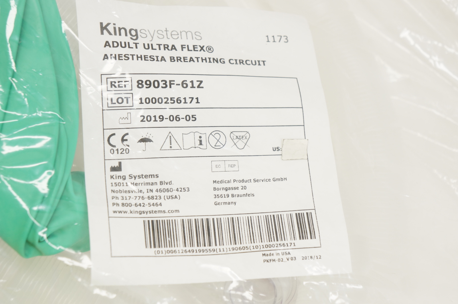 King Systems 8903F-61Z Adult Ultra Flex Anesthesia Breathing Circuit