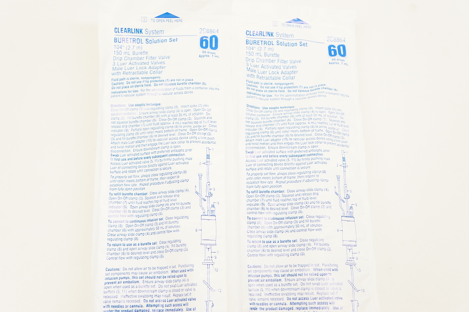 Baxter 2C8864 CLEARLINK System Buretrol Solution Set 104inch Box of