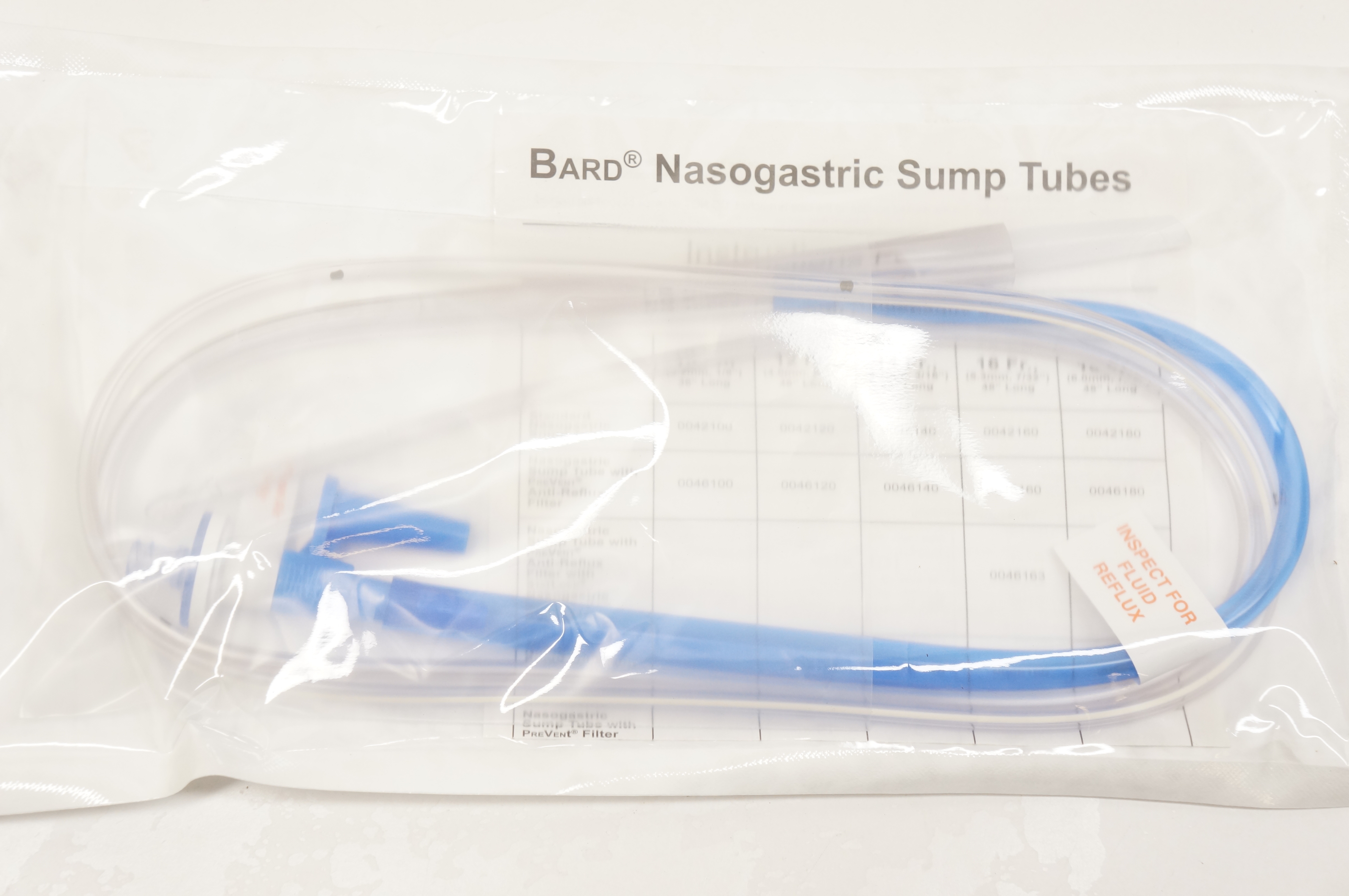 Bard 0046120 Nasogastric Sump Tube with PreVent AntiReflux Filter eBay