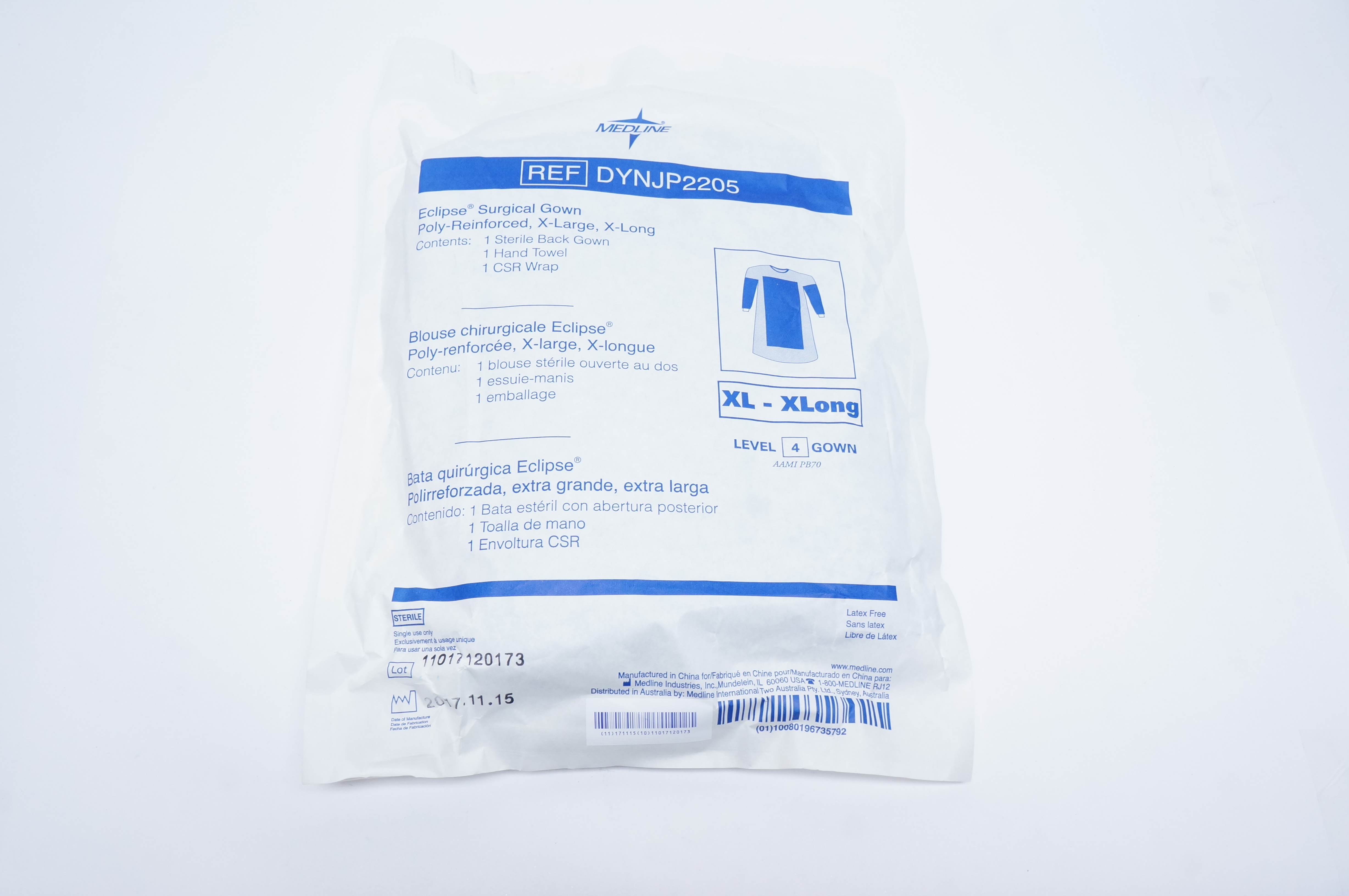 Medline DYNJP2205 Eclipse Surgical Gown, XL XLong eBay