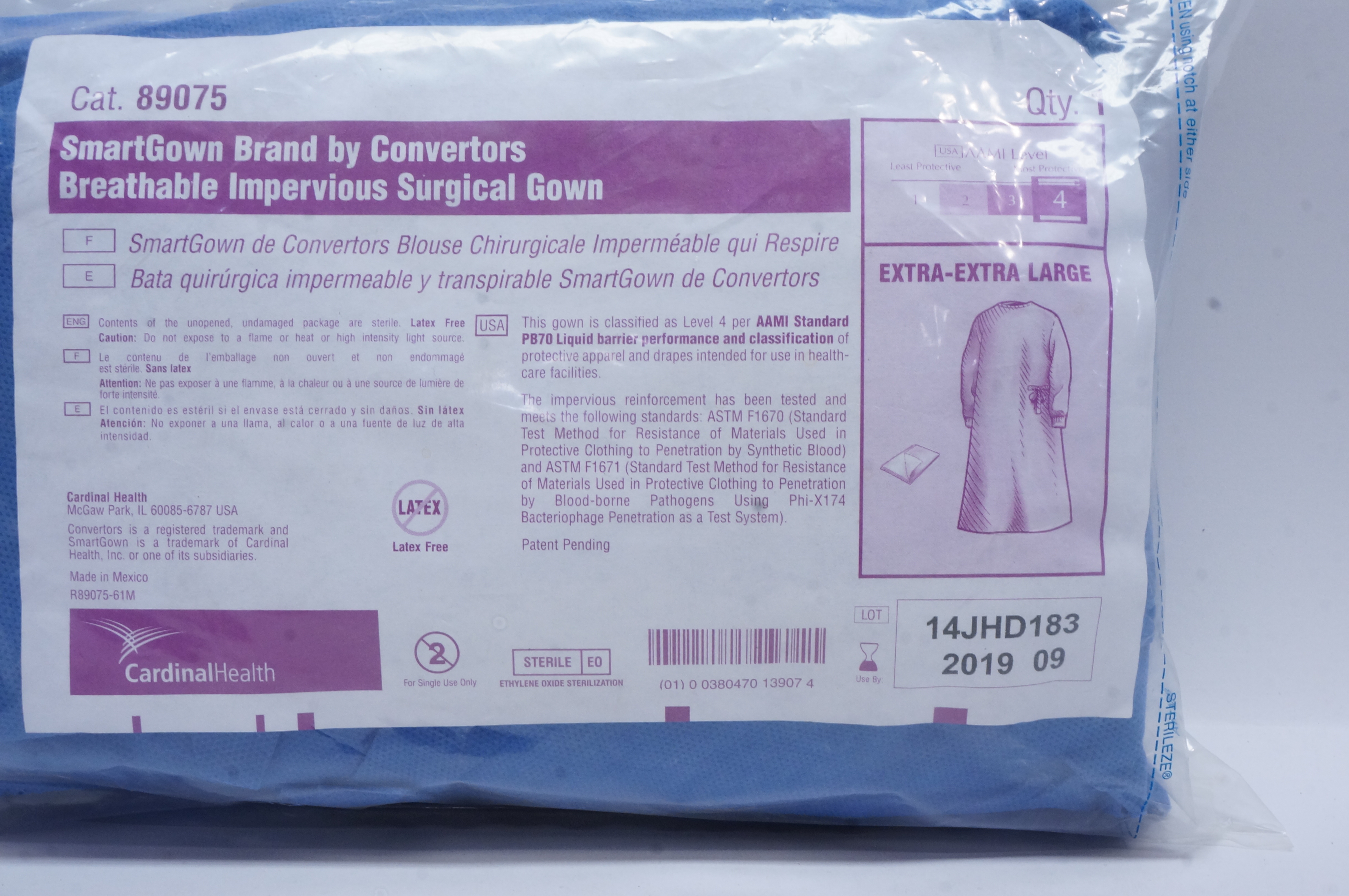 Cardinal Health 89075 Breathable Impervious Gown, ExtraExtra Large (x
