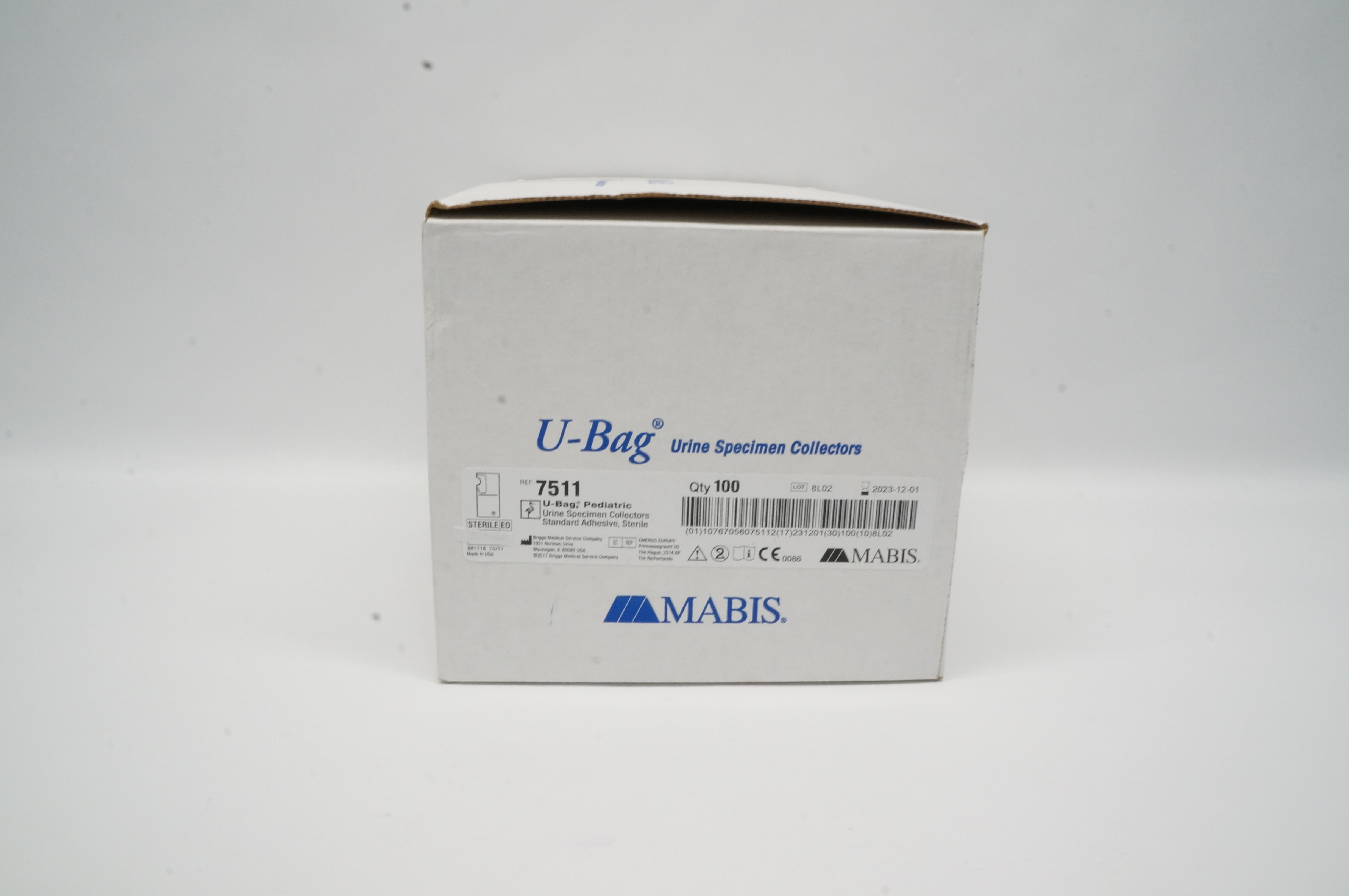 Briggs Medical 7511 MABIS UBag Urine Specimen Collectors Box of 100