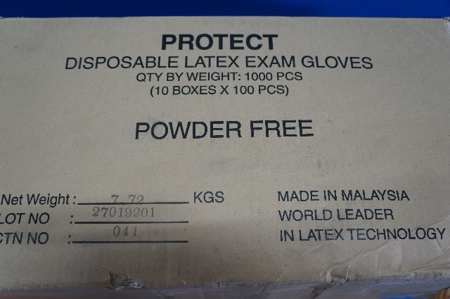 Protect Disposable Latex Exam Gloves ~ 10 Units of 100