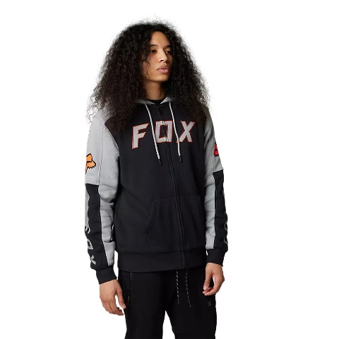 Fox Racing LEED Sasquatch Fleece Black Zip Men's Lined Hoodie MX