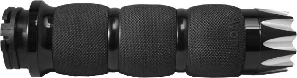 Avon Grips Air Cushioned Excalibur H-D Cable Throttle Black & Chrome 40-4706BK-WPS