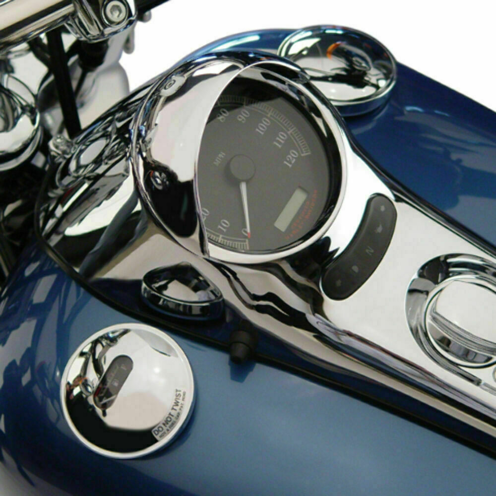 National Cycle N7840 Cast Chrome Speedometer Cowl Visor for Harley-Davidson