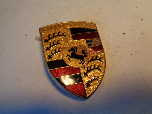 Porsche 911 964 hood crest, front emblem, badge, oem 90155921020