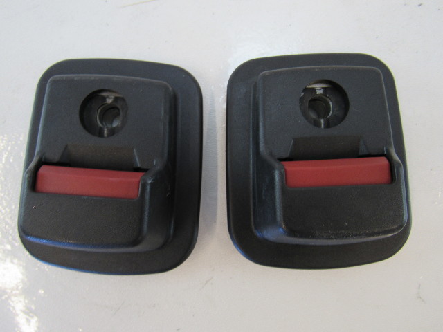 Mercedes R230 SL500 SL55 luggage seat belt clips buckles, rear 2308600096 black